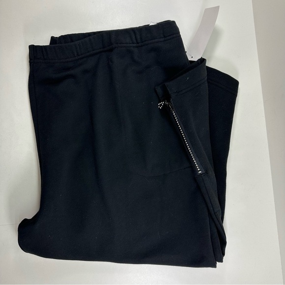 NWT Quacker Factory Black Crop Sweatpants Women’s 3X Rhinestone French Terry - Picture 4 of 11